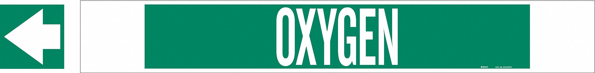 Pipe Marker Oxygen 4 in H 24 in W