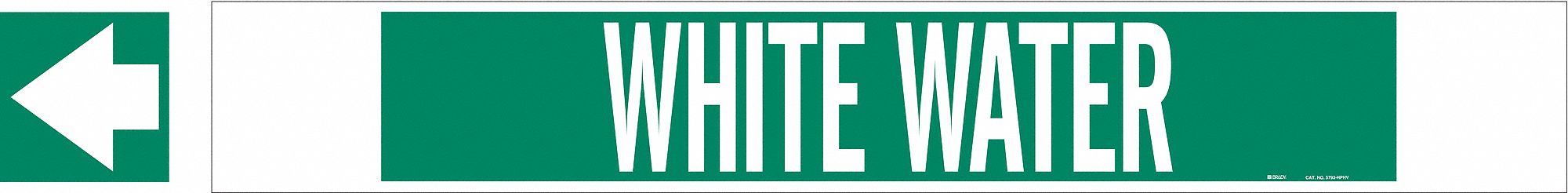 Pipe Marker White Water 4 in H 24 in W
