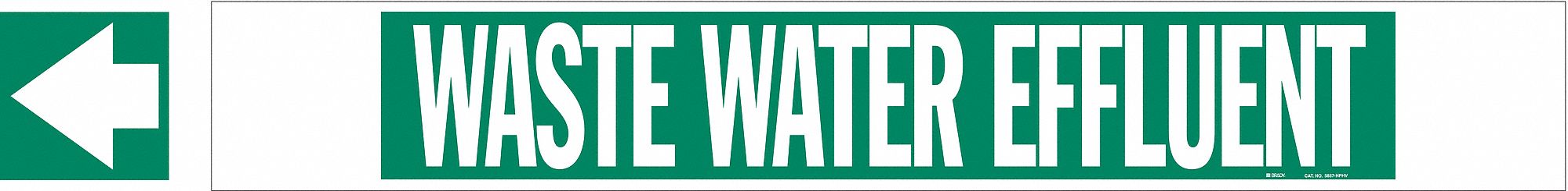 Pipe Mrkr Waste Watr Efflnt 4in H 24in W