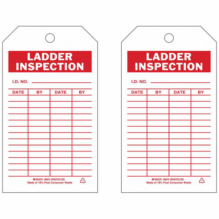 Tag Red White Polyester 7inH 4inW PK10