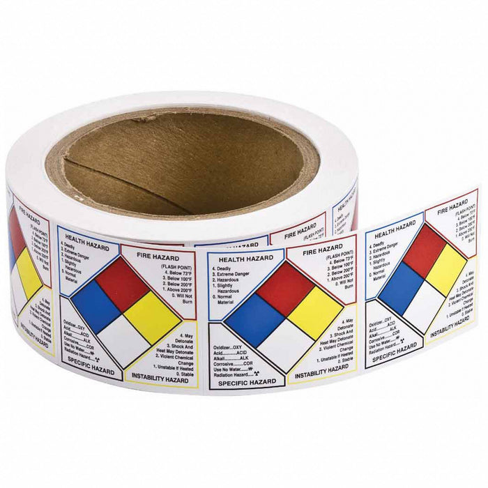 NFPA Label 2 in H 2 in W Paper PK500