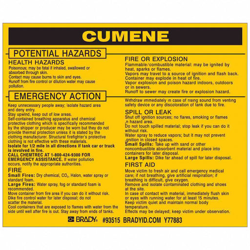 Chemical Label 3-3/4inHx4-1/2inW PK25