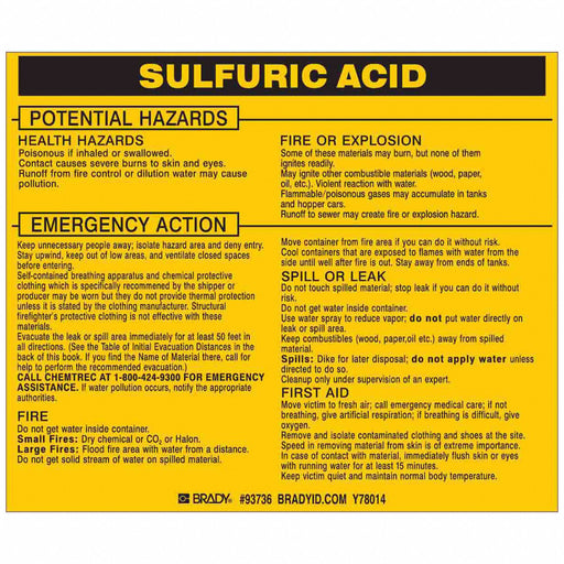 Chemical Label 3-3/4inHx4-1/2inW PK25