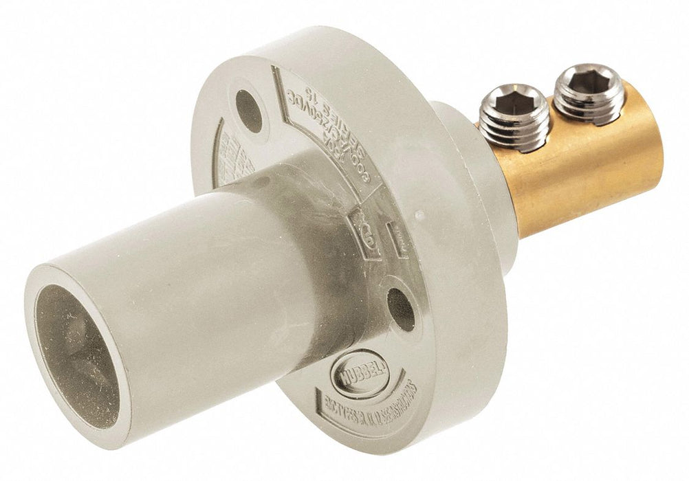 Recpt White Male Double Set Screw 150 A