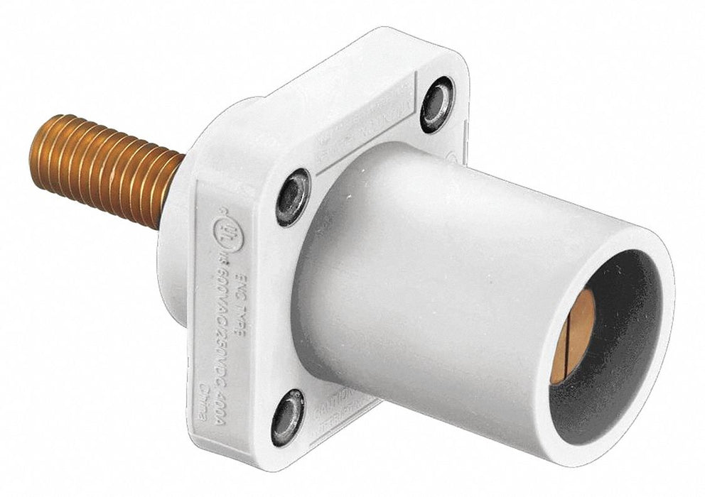 Recpt White Male Stud Terminals 400 A