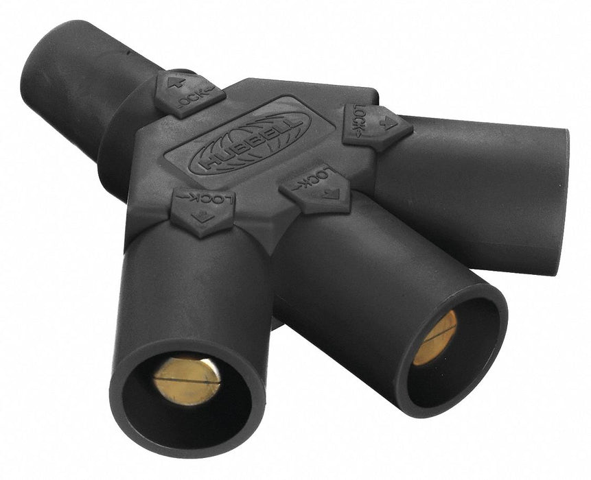 Triple Connector 600VAC/250VDC Blk Taper