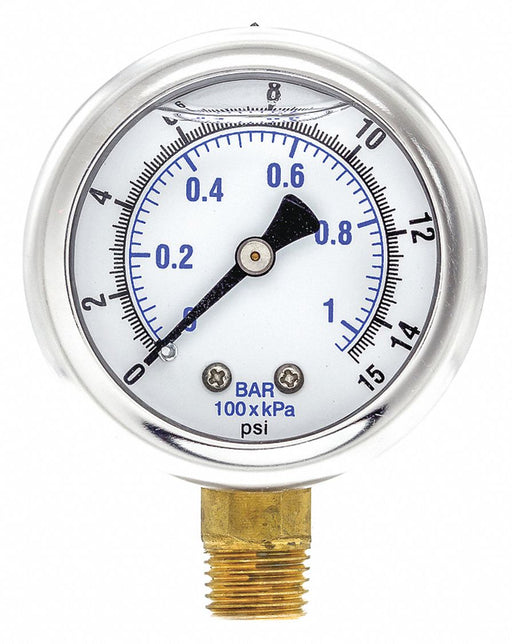 Pressure Gauge 1/4 in NPT 2 in