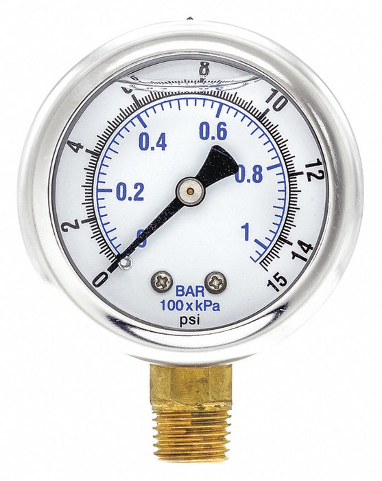 Pressure Gauge 1/4 in NPT 2 in