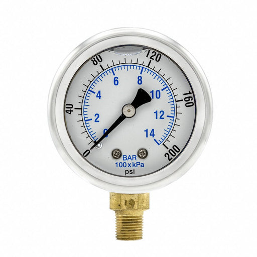 Pressure Gauge 1/8 in NPT 2 in
