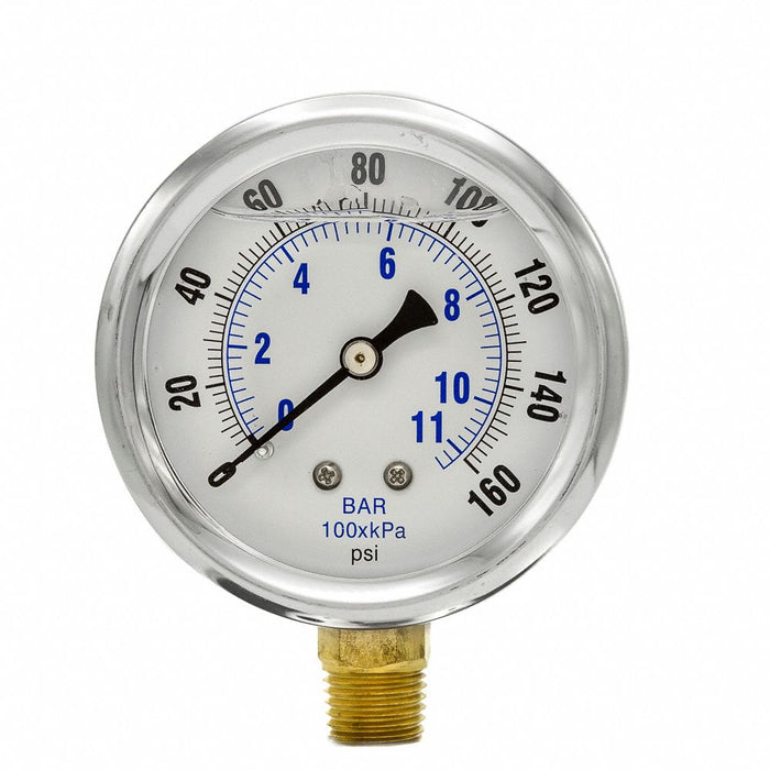 N0239 Pressure Gauge 1/4 in NPT 2-1/2 in