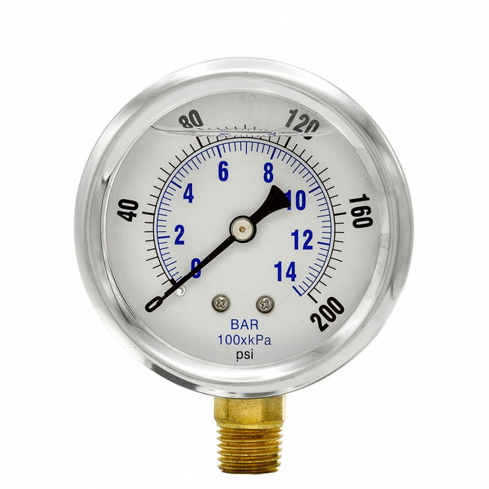 N0239 Pressure Gauge 1/4 in NPT 2-1/2 in