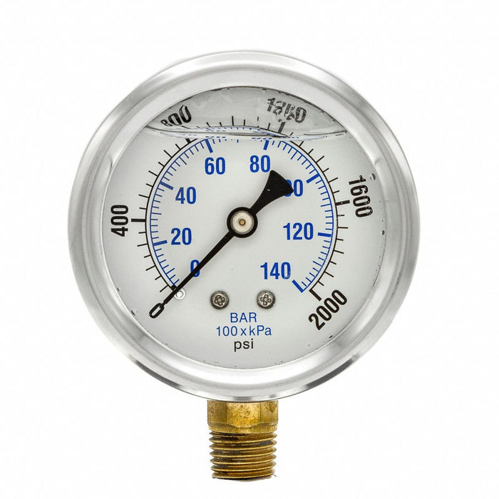 Pressure Gauge 1/4 in NPT 2-1/2 in