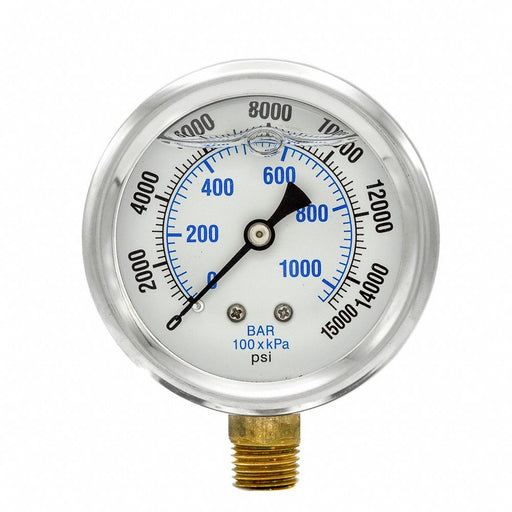 Pressure Gauge 1/4 in NPT 2-1/2 in