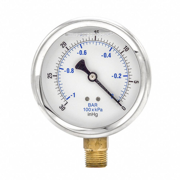 H8403 Vacuum Gauge Liquid 4In 30-0In Hg Vacuum