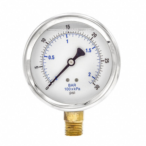 H8403 Pressure Gauge Liquid 4 in 30 psi