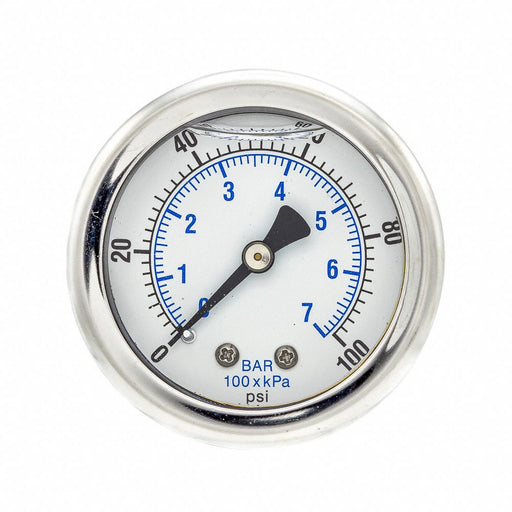Pressure Gauge 1/4 in NPT 2 in