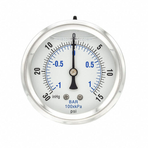 Compound Gauge 1/4 NPT 30 HgVac to 15psi