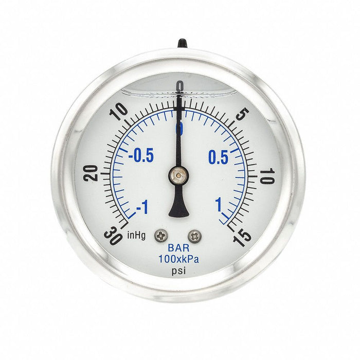 Compound Gauge 1/4 NPT 30 HgVac to 15psi