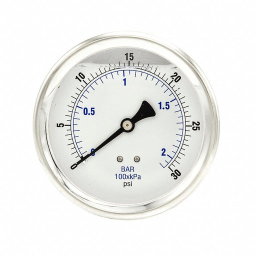 Pressure Gauge 1/4 in NPT 4 in