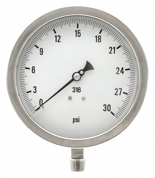 H8409 Pressure Gauge Heavy Duty 6 in 30 psi