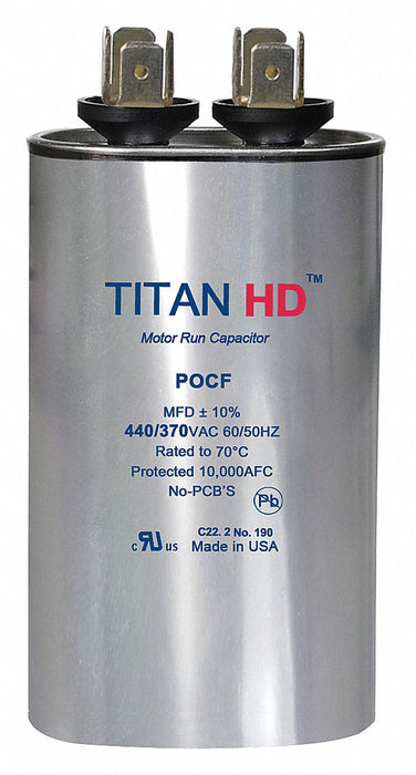 Motor Run Capacitor 20 MFD 3 3/8  H