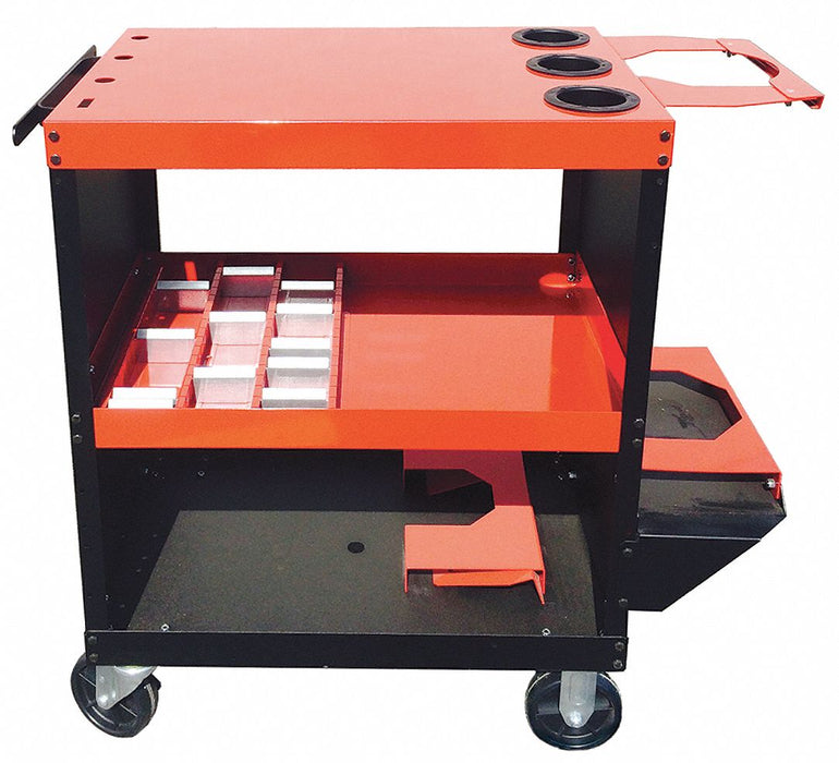Welding Cart Casters 35 in H Red