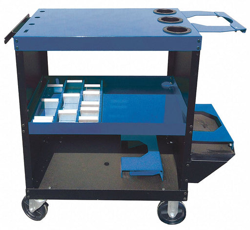 Welding Cart Casters 35 in H Blue