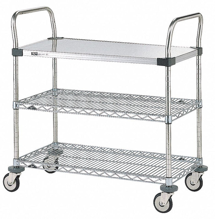 Utility Cart SS/Chrome 38x18x38 3 Shelf
