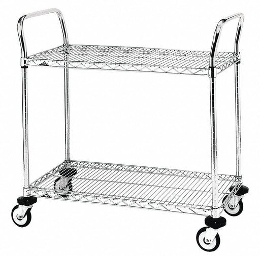 Utility Cart Chrome 38x21x38 2 Shelf
