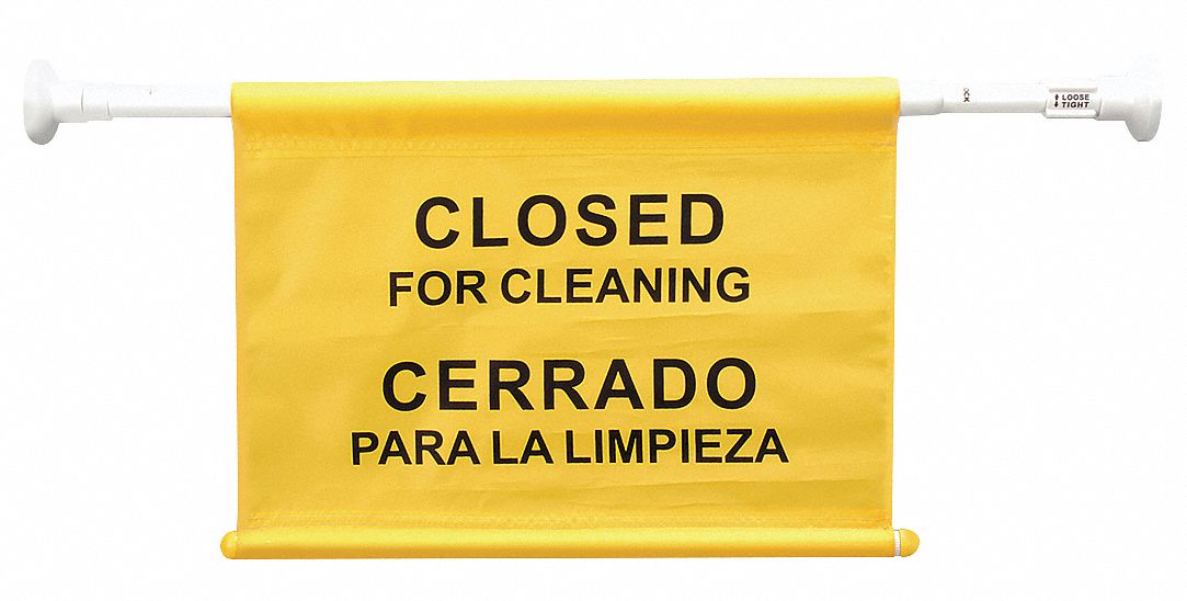 Door Barricade Sign 14in H Yellow