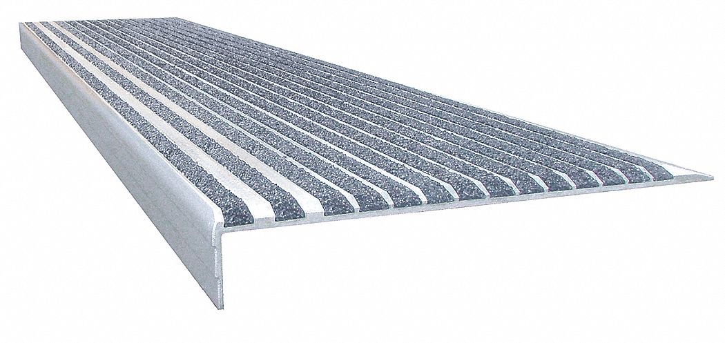 Stair Tread Gray 48in W Extruded Alum