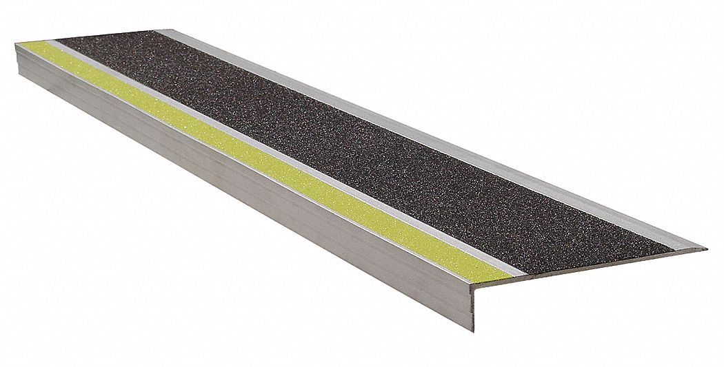 Stair Tread Ylw/Blk 60in W Extruded Alum