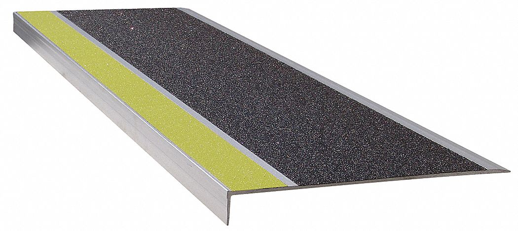 Stair Tread Ylw/Blk 60in W Extruded Alum