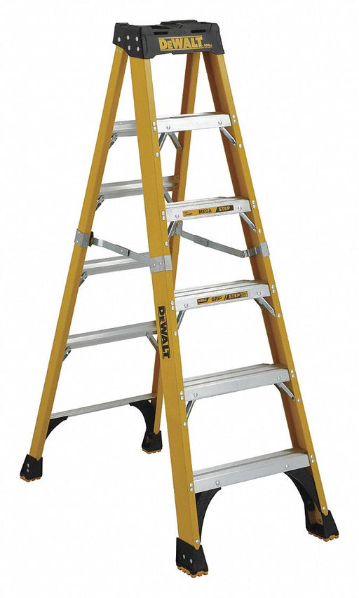 Stepladder Fiberglass 6 ft H 500 lb Cap