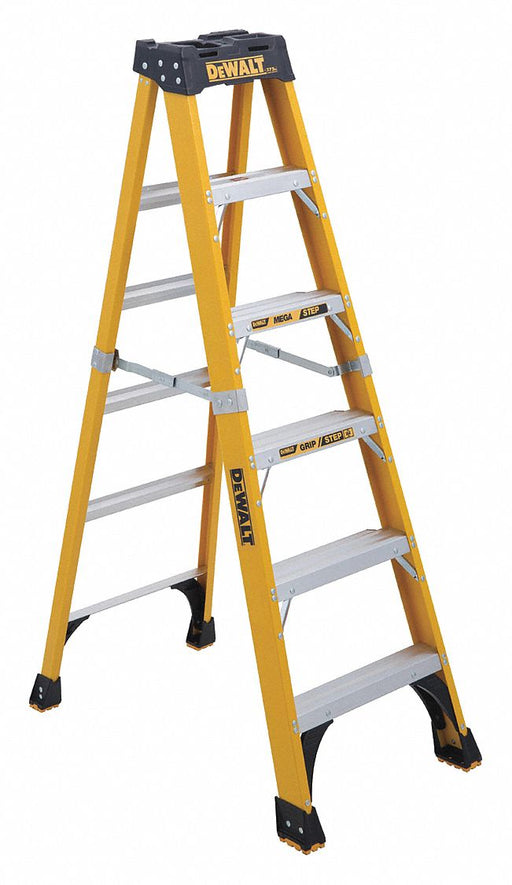 Stepladder Fiberglass 6 ft H 375 lb Cap