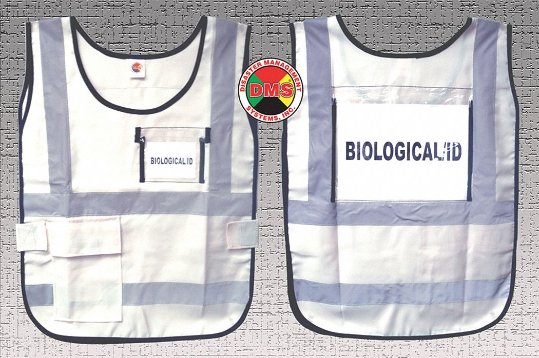 H6445 Safety Vest White Legend Insert Univsl