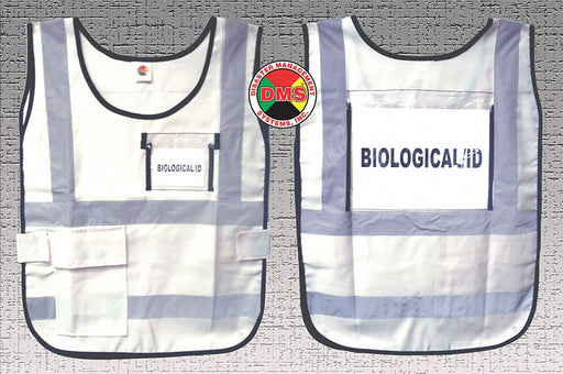 H6445 Safety Vest White Legend Insert Univsl