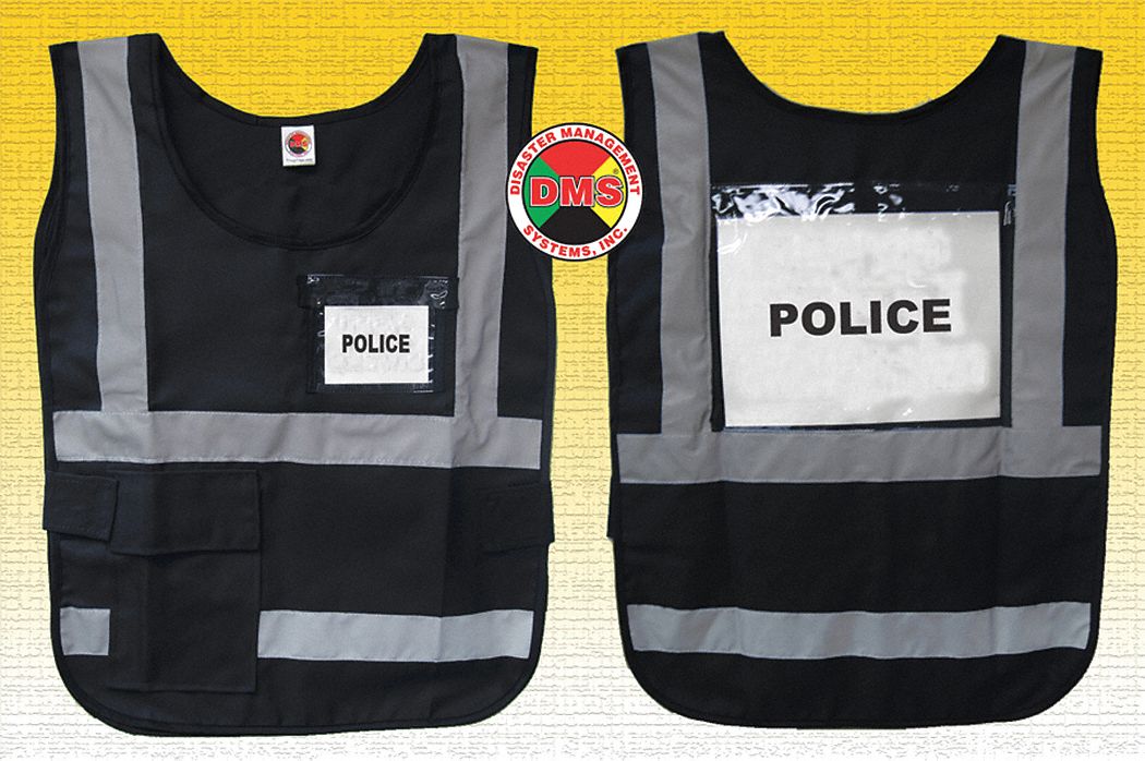 H6445 Safety Vest Black Legend Insert Univsl