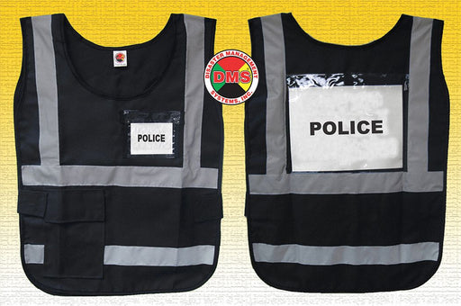 H6445 Safety Vest Black Legend Insert Univsl
