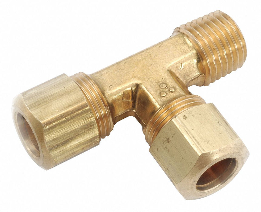 Tee Brass Comp1/4 Comp1/4 MNPT1/4 