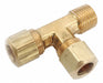 Tee Brass Comp1/4 Comp1/4 MNPT1/4 