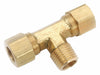 Tee Brass Comp1/4 Comp1/4 MNPT1/4 