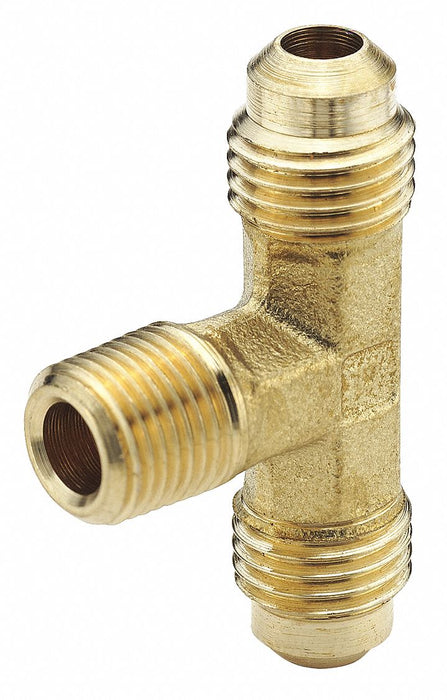 Tee Brass Flared1/4 Flared1/4 MNPT1/4 
