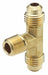 Tee Brass Flared1/4 Flared1/4 MNPT1/4 