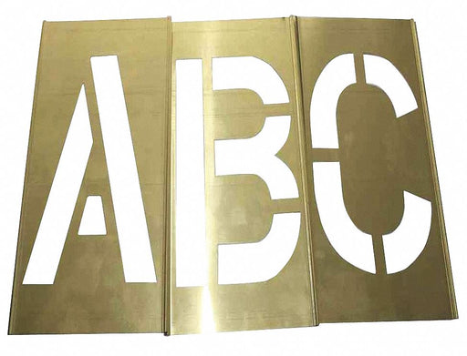 Stencil Set Letters Punctuation Brass