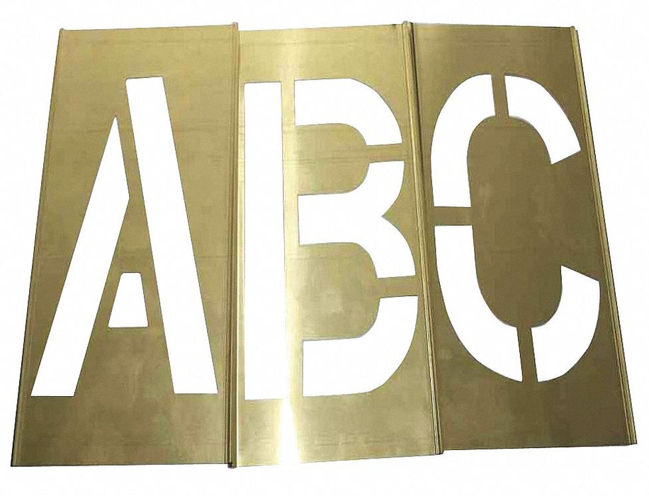 Stencil Set Letters Punctuation Brass