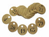 Numbered Valve Tag Brass 1in W Yllw PK25
