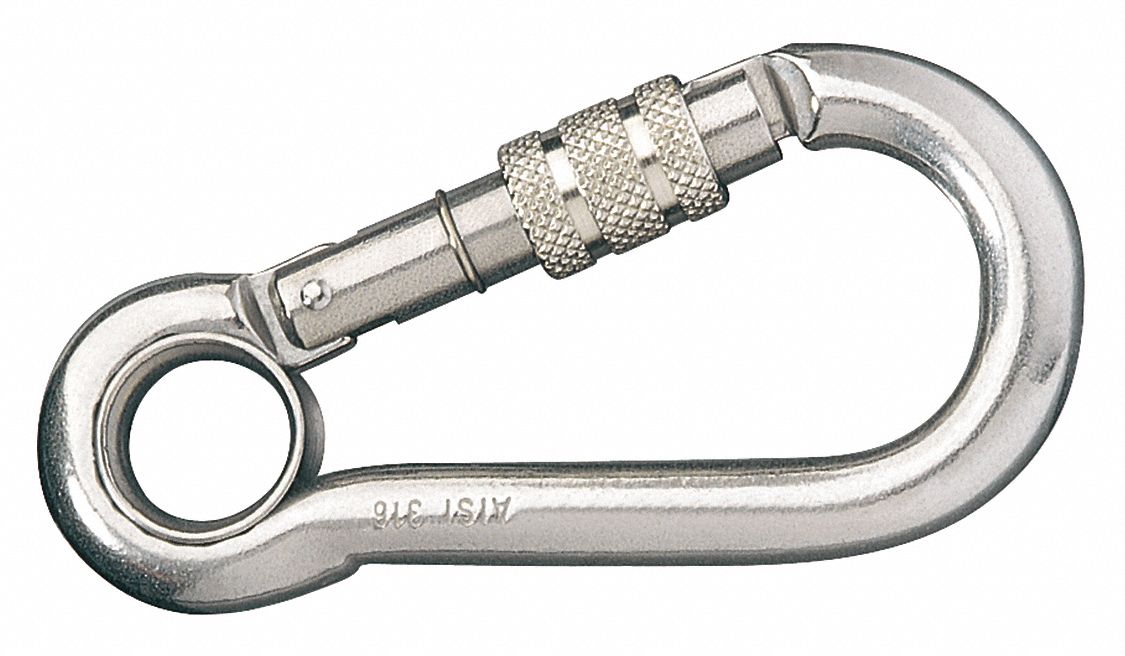 Carabiner Hook Double Lock SS 3/8 