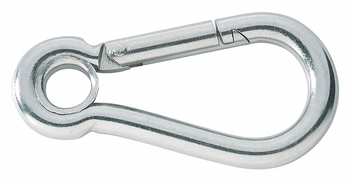 Carabiner Hook Single Lock SS 3/8 