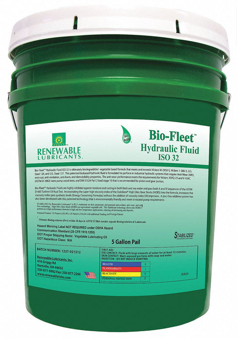 Biodegradable Hydraulic Oil 5 Gal ISO 32